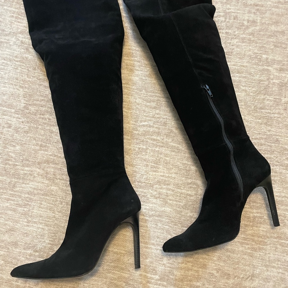 Zara Trafaluc Black Over the Knee Boots
